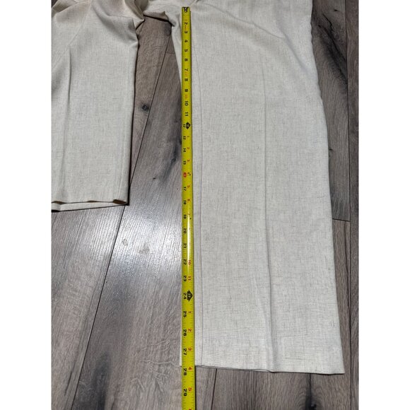 Sag Harbor Stretch Womens Flat Front Pants Size 14 Beige Linen-Blend Relaxed Fit - Picture 5 of 7